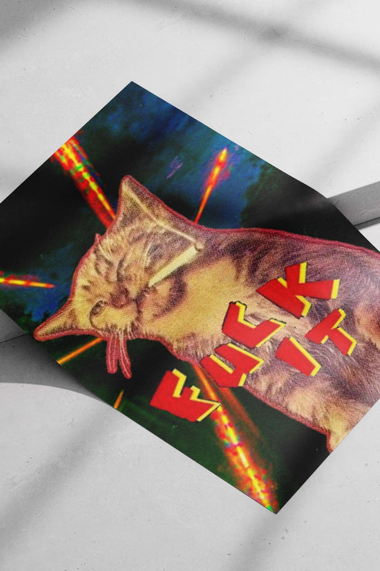 Fucking Cat Internet Meme Culture Modern Digital (Meme Era) Matte poster print — Quotes wall art India | PosterBoizz