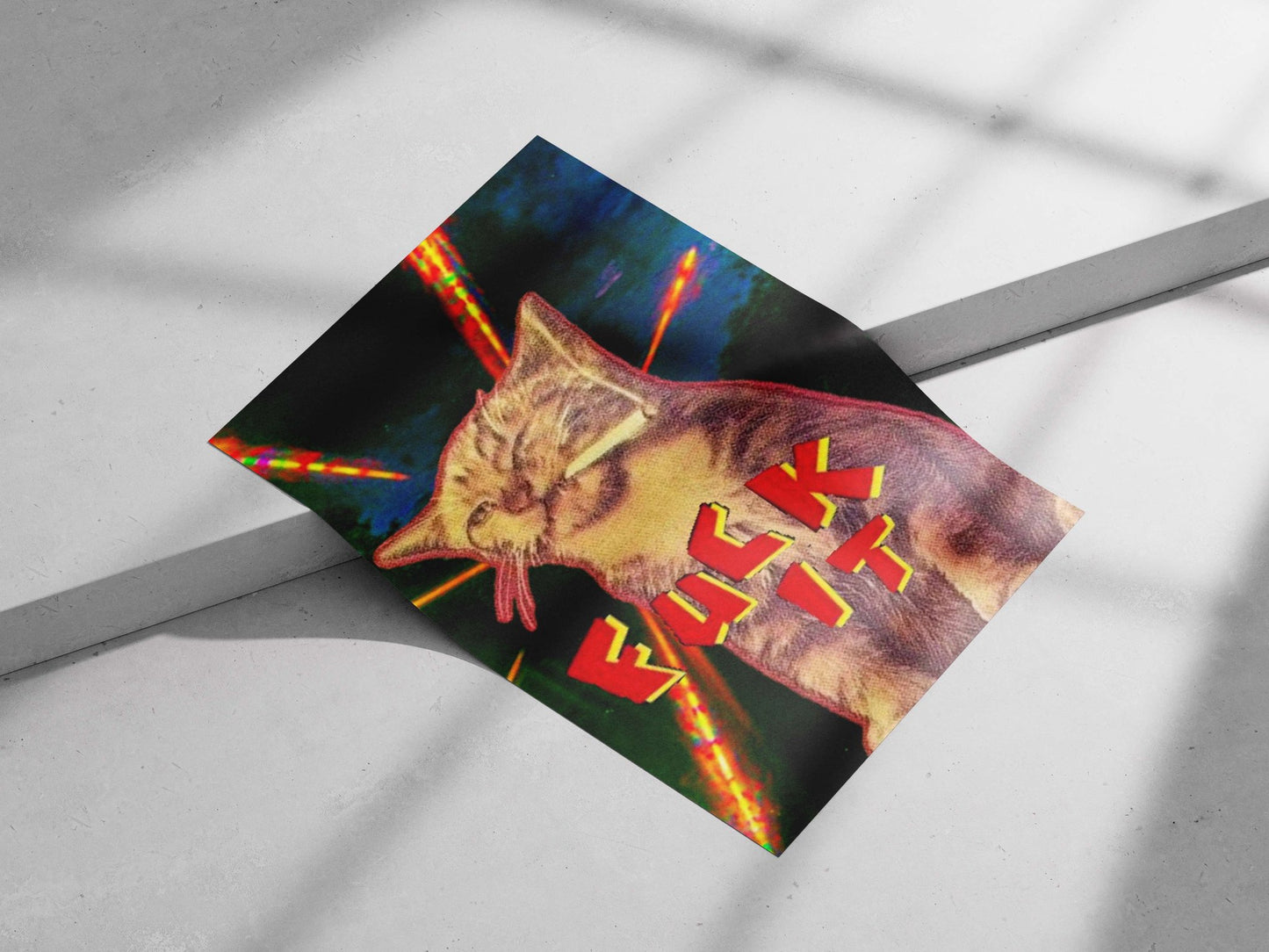 Fucking Cat Internet Meme Culture Modern Digital (Meme Era) Matte poster print — Quotes wall art India | PosterBoizz