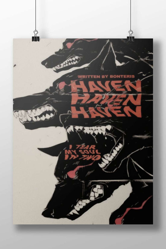 stylized black wolves Black Wolves - Fierce Pop Art Poster