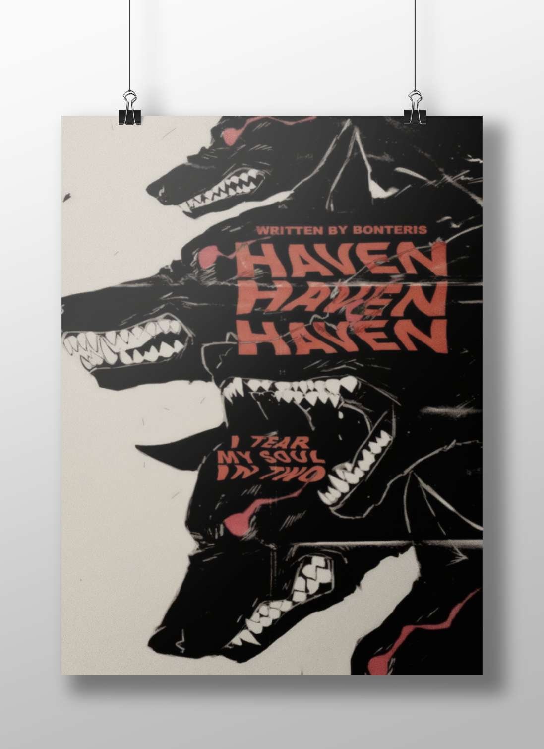 stylized black wolves Black Wolves - Fierce Pop Art Poster