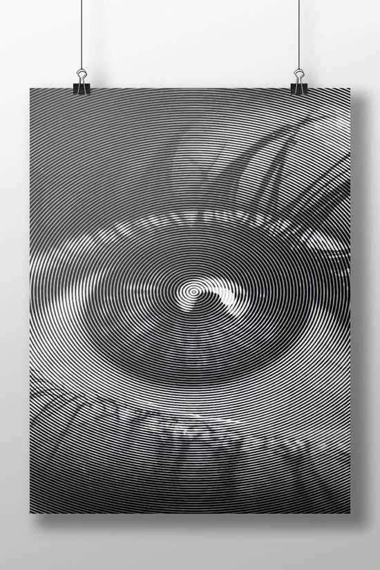 Optical Illusion Concentric Circles Pattern Poster – High-Contrast B&W Art