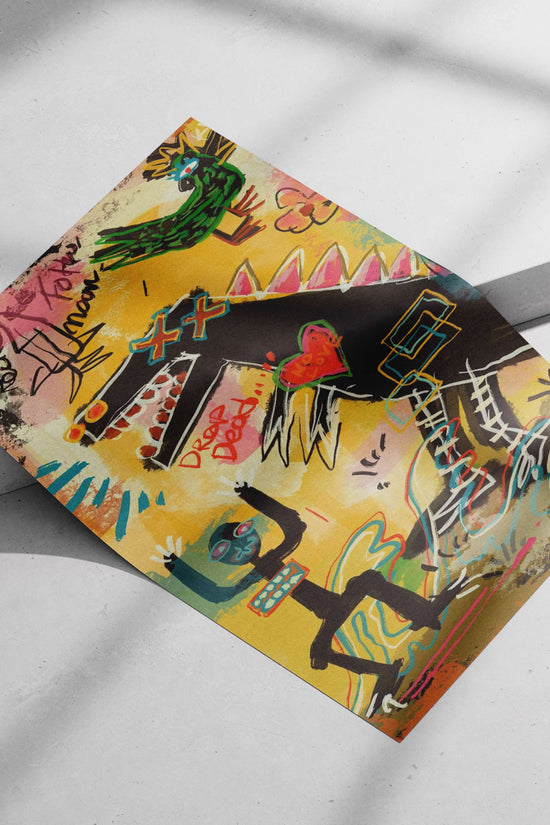 Stylized monster with 'X' marking and spiked back Monster X Marked Spiked Back Pop Art