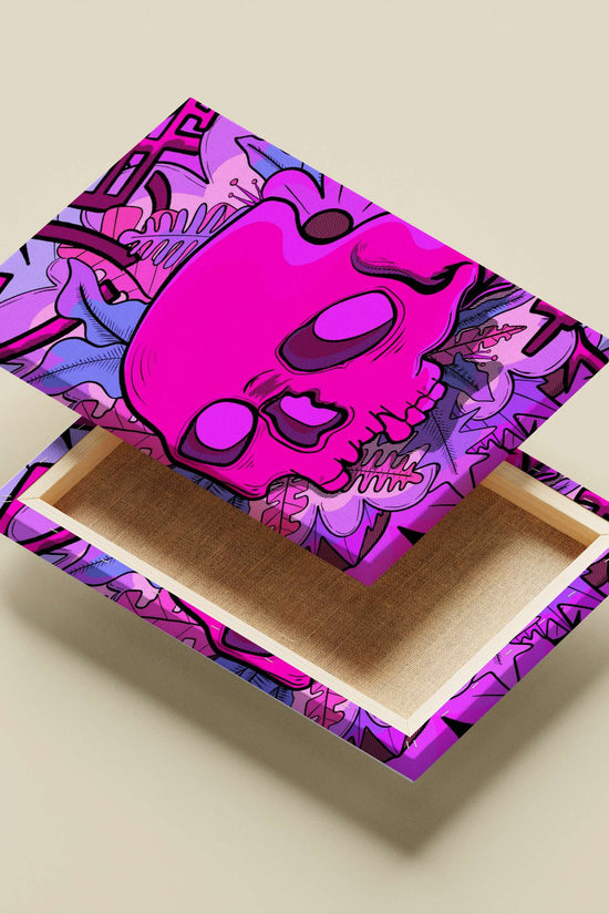 Stylized pink skull with comic book line art, resembling Candy Skull aesthetic Candy Skull Stylized
