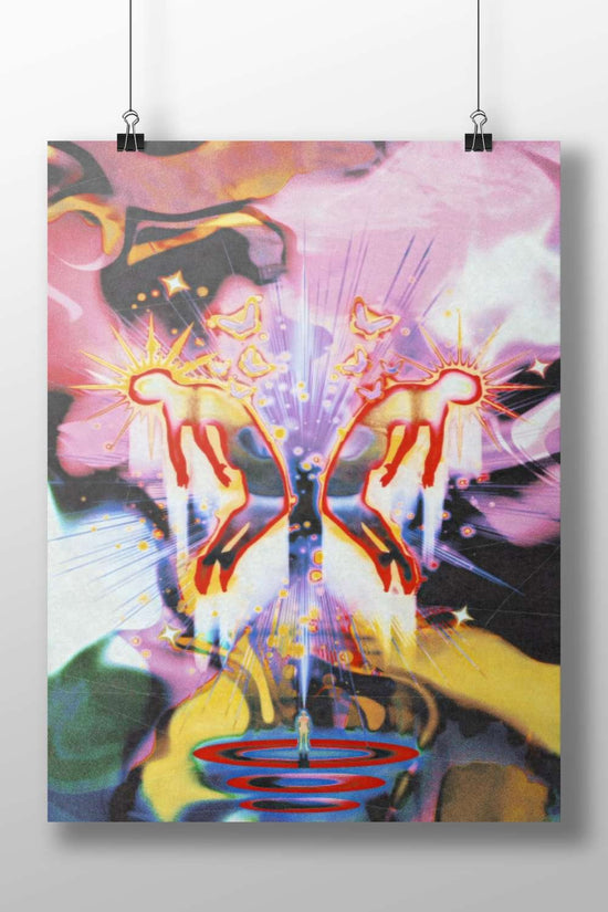 Pink Flamingo Psychedelic - Butterfly Poster