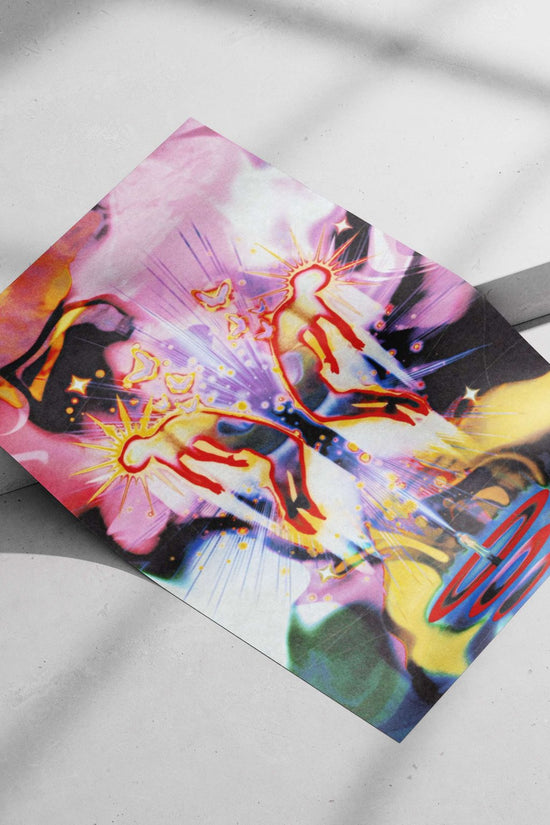 Pink Flamingo Psychedelic - Butterfly Poster