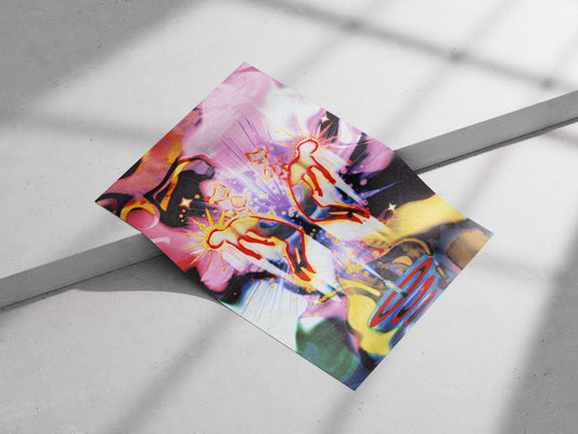 Pink Flamingo Psychedelic - Butterfly Poster