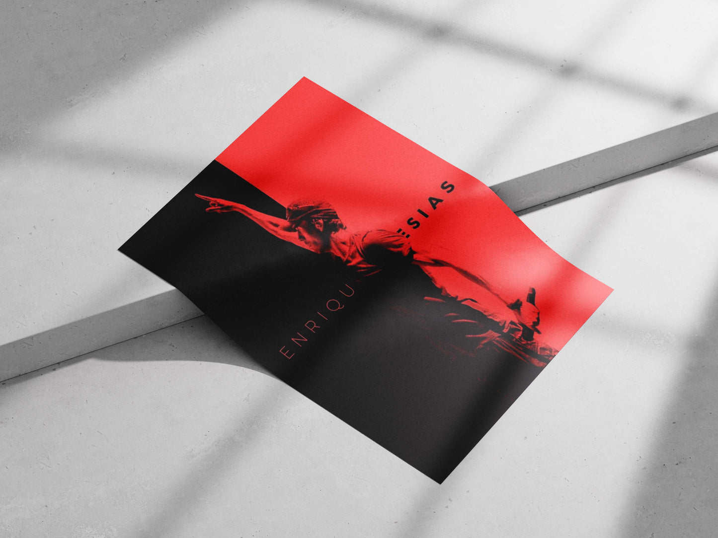 Enrique Iglesias High-Contrast Split-Color Motivational Poster – Pop Music Wall Art