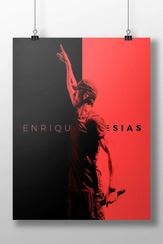 Enrique Iglesias High-Contrast Split-Color Motivational Poster – Pop Music Wall Art