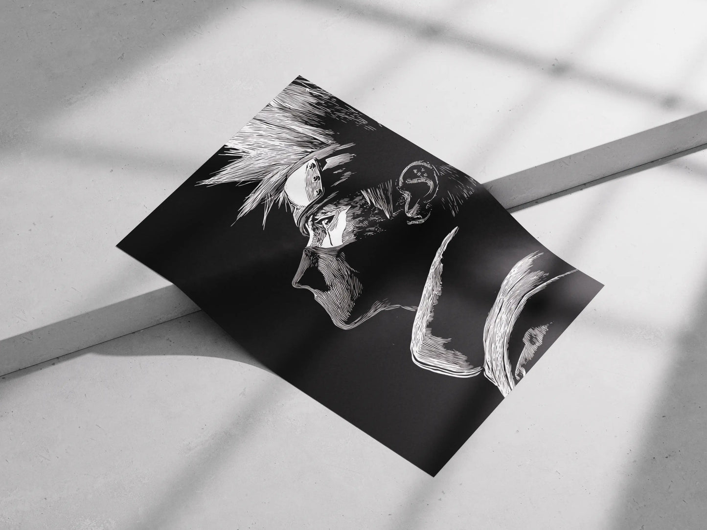 Kakashi Hatake Anime Poster: The Hokage in Black & White