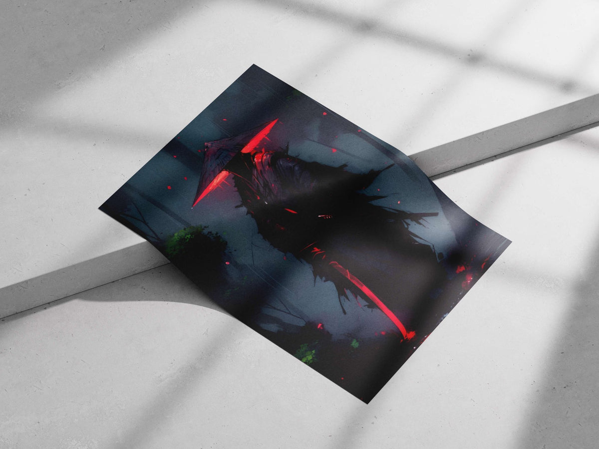 A stylized samurai-inspired warrior Musashi Miyamoto - Samurai Legend Poster