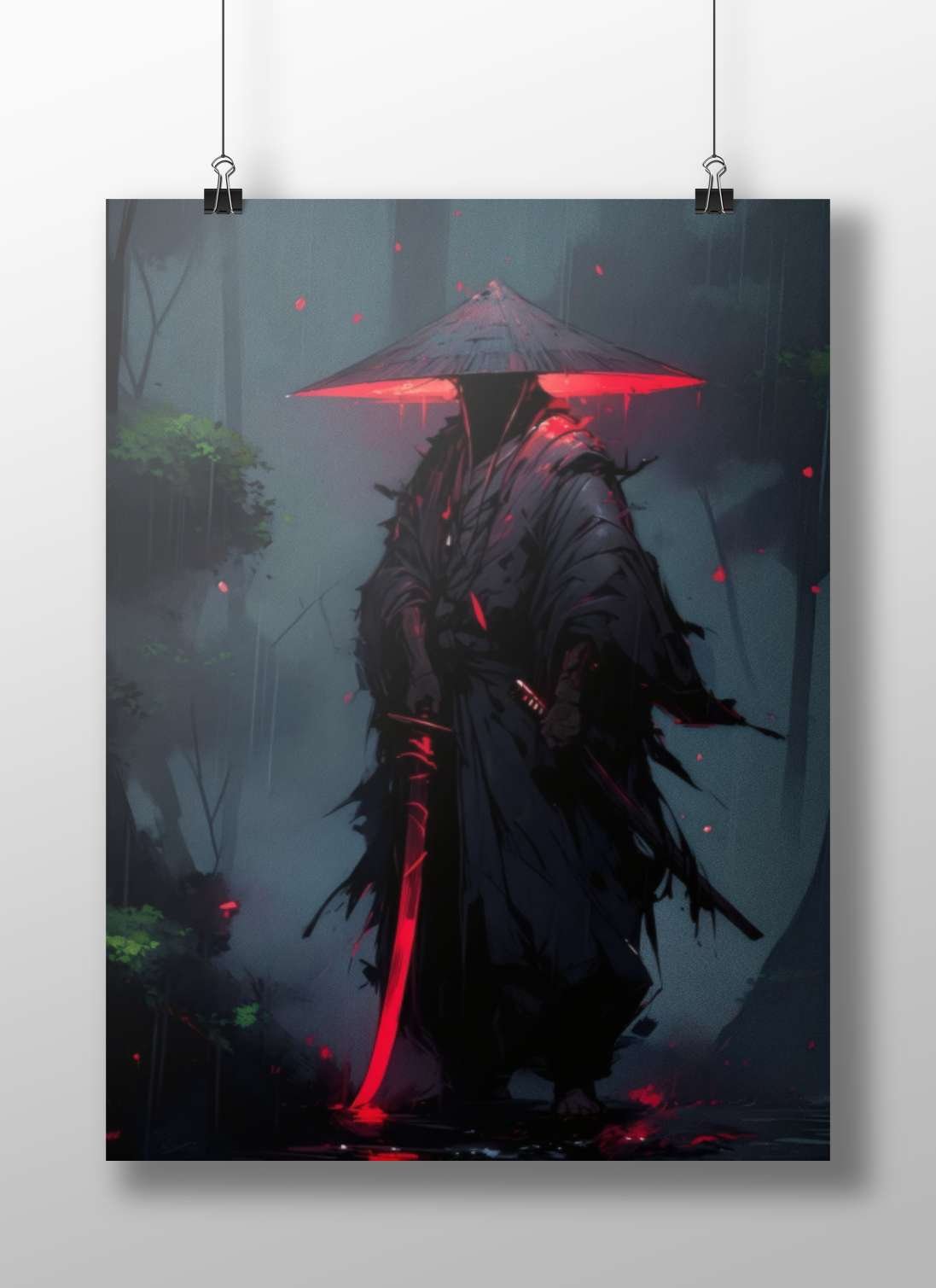 A stylized samurai-inspired warrior Musashi Miyamoto - Samurai Legend Poster