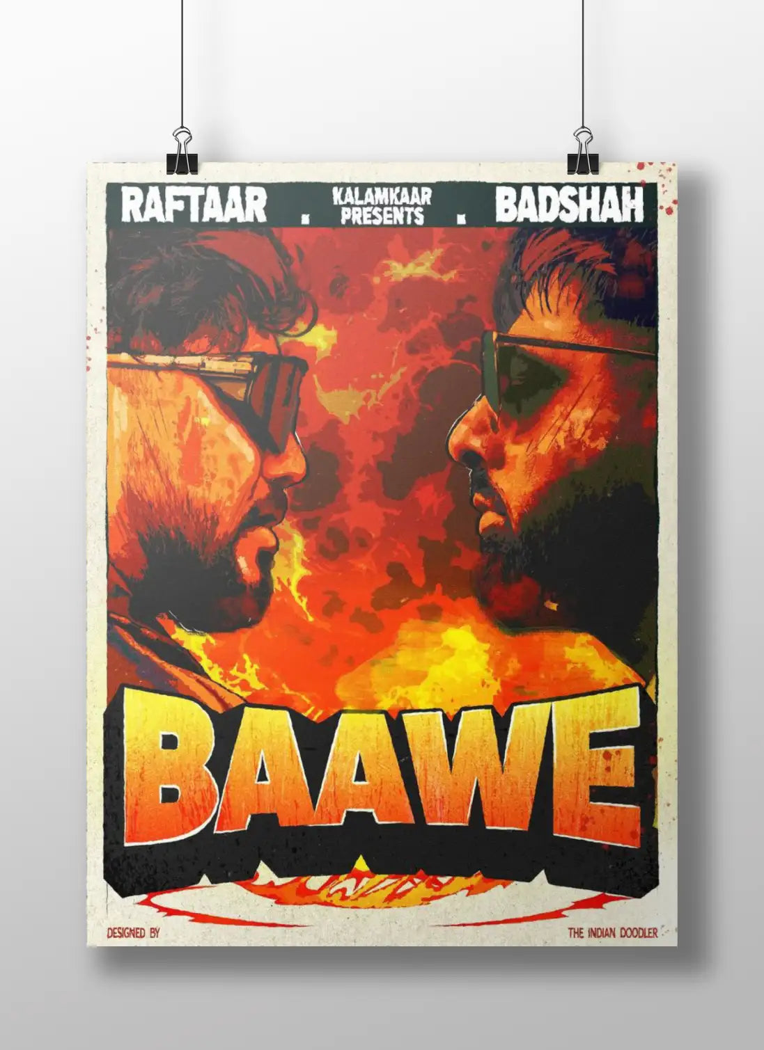 Badshah & Raftaar "Baawe" Poster | Indian Hip-Hop Art