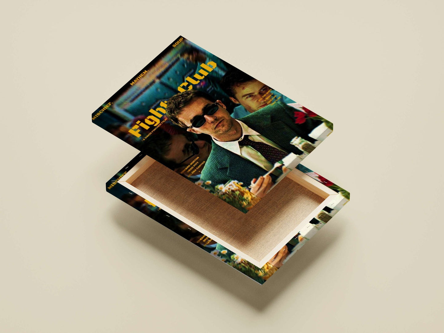 Fight Club (film by David Fincher) Main Subject: Fight Club (film by David Fincher) Canvas wall art — Hollywood wall art