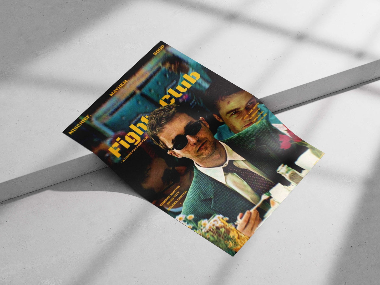 Fight Club (film by David Fincher) Main Subject: Fight Club (film by David Fincher) Matte poster print — Hollywood wall art