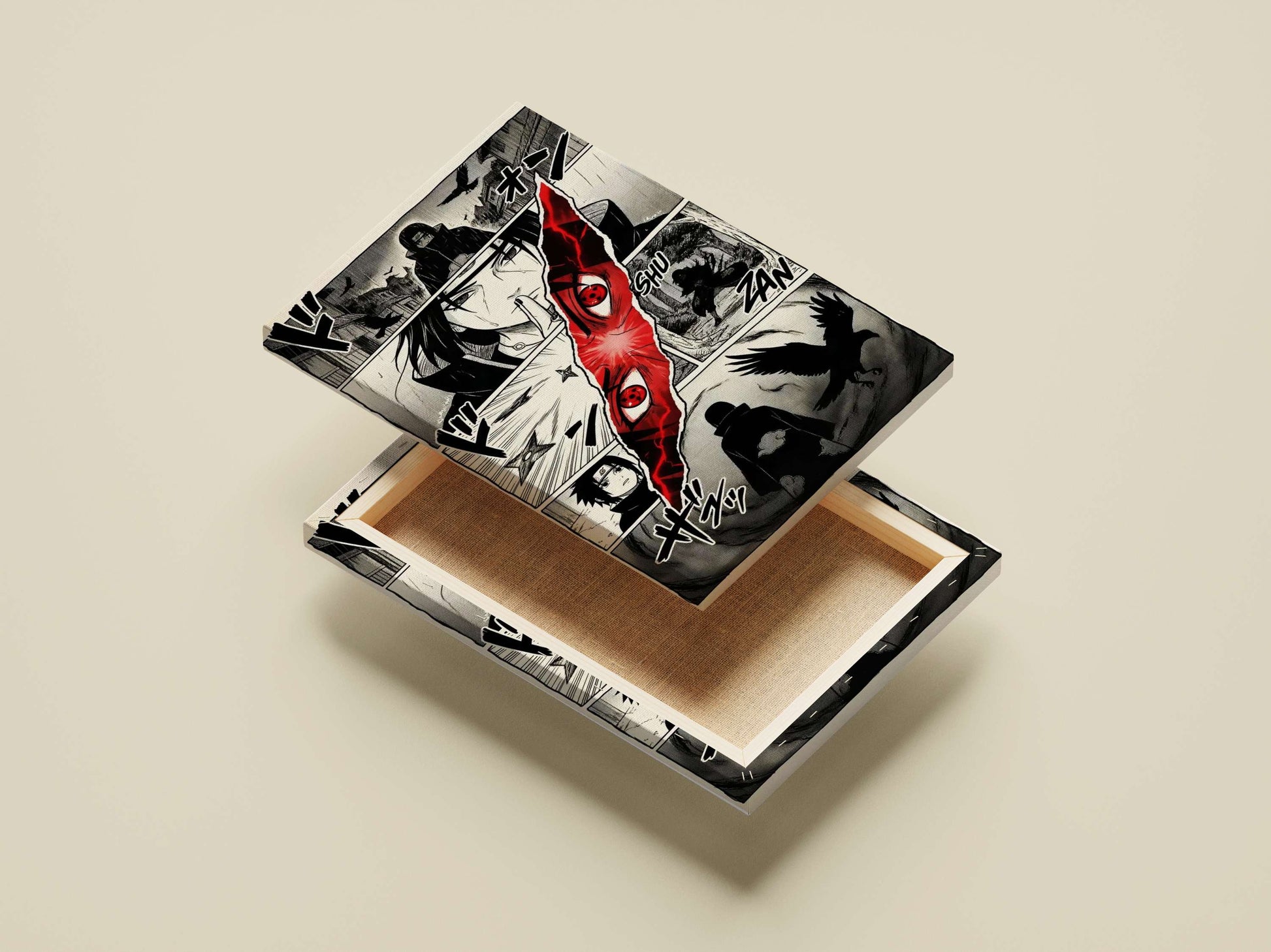 Itachi Uchiha, Sasuke Uchiha Naruto Shippuden Itachi Uchiha Sharingan Eye High-Contrast B&W Manga Poster –