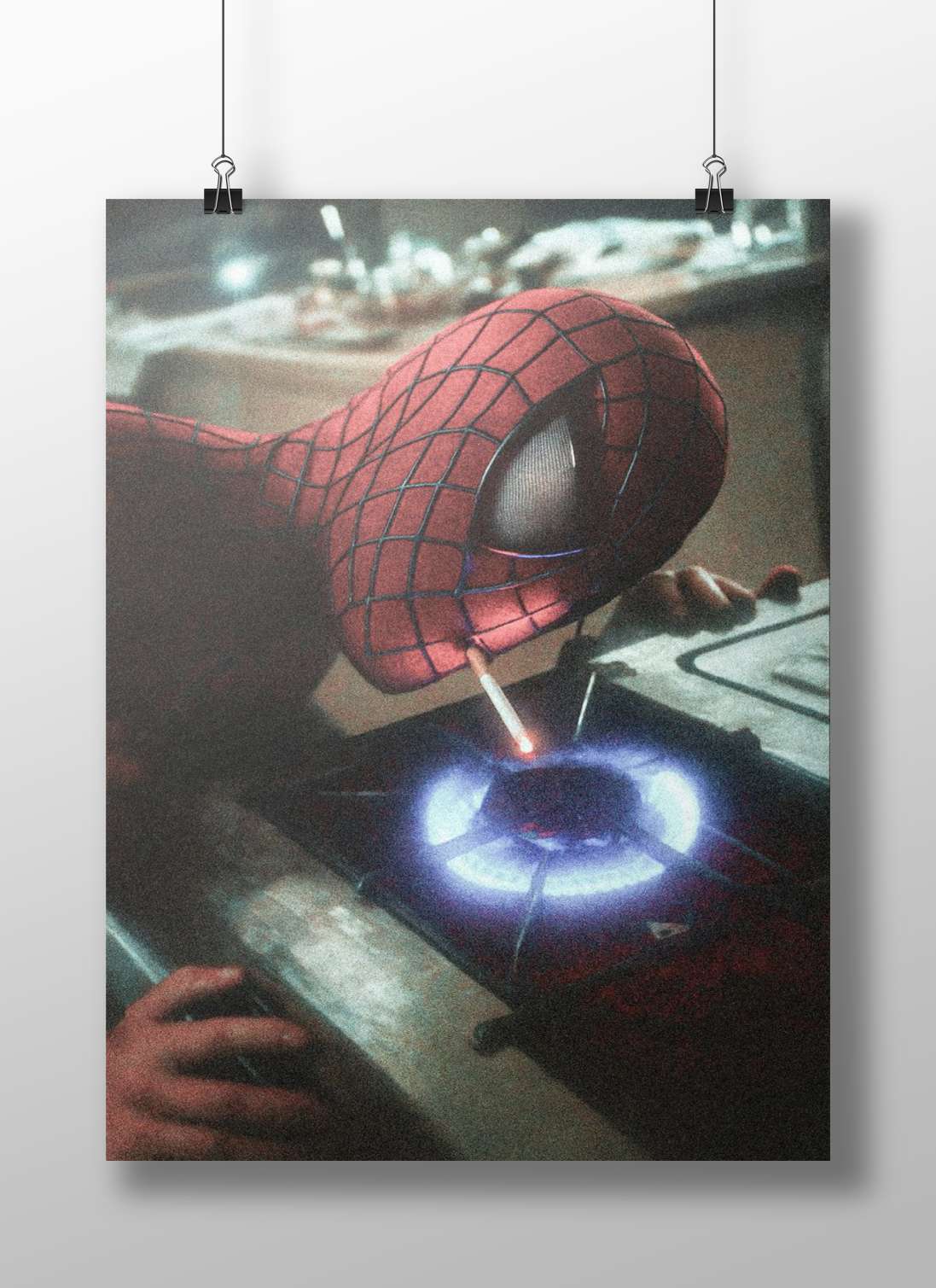 Peter Parker/Spider-Man Spider-Man 2002 Cinematic Action Poster – Dimensional Kitchen Scene Wall Art