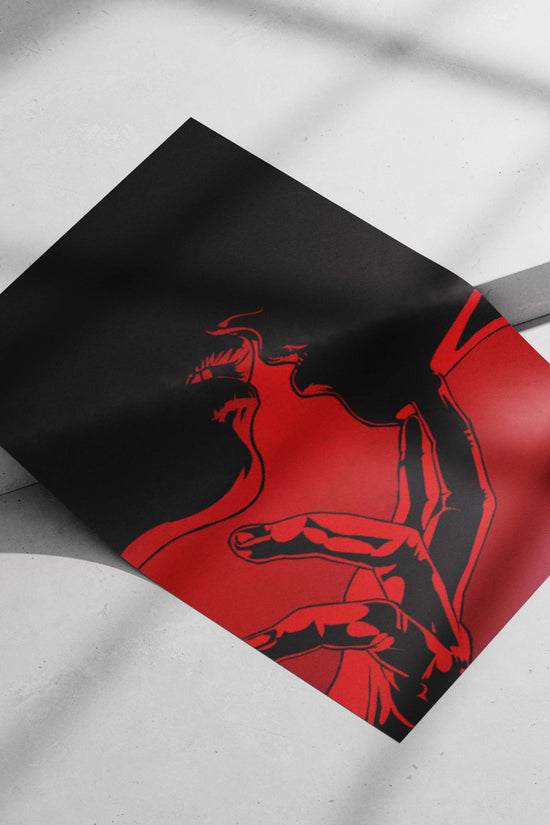 Guts High-Contrast Anime Silhouette Poster – Fierce Warrior Art