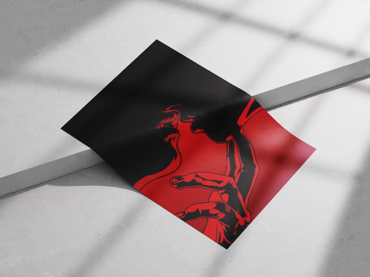 Guts High-Contrast Anime Silhouette Poster – Fierce Warrior Art