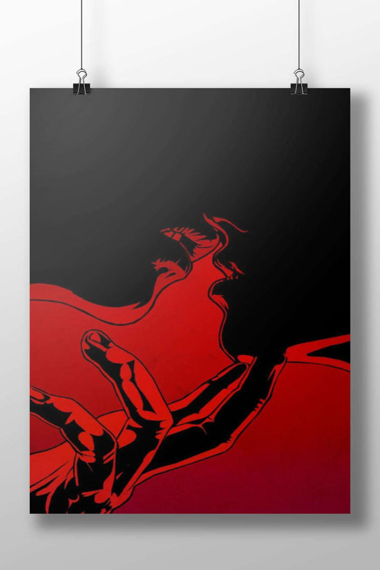 Guts High-Contrast Anime Silhouette Poster – Fierce Warrior Art