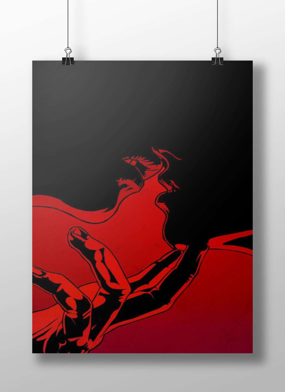Guts High-Contrast Anime Silhouette Poster – Fierce Warrior Art