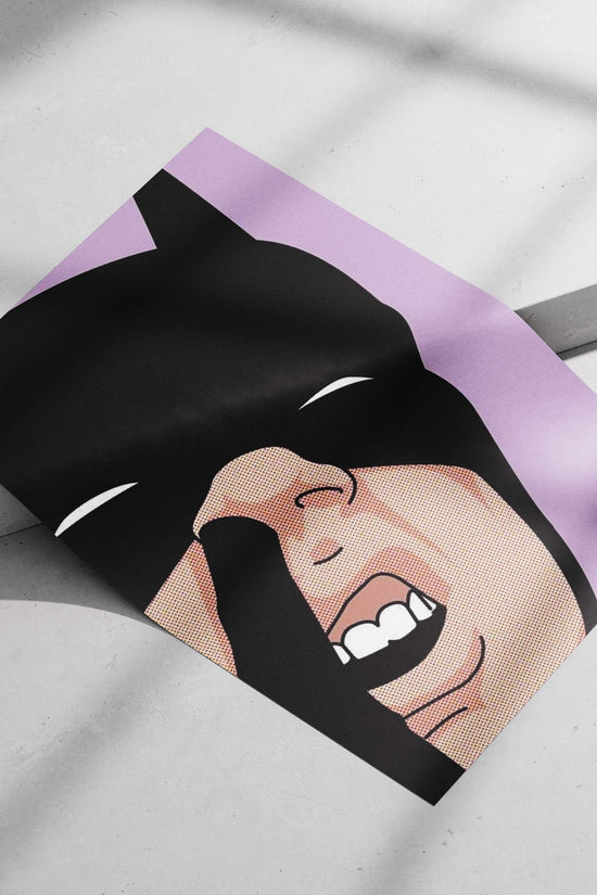 Batman (DC Comics) Batman Fierce Halftone Comic Art Poster – Classic Hero Wall Art