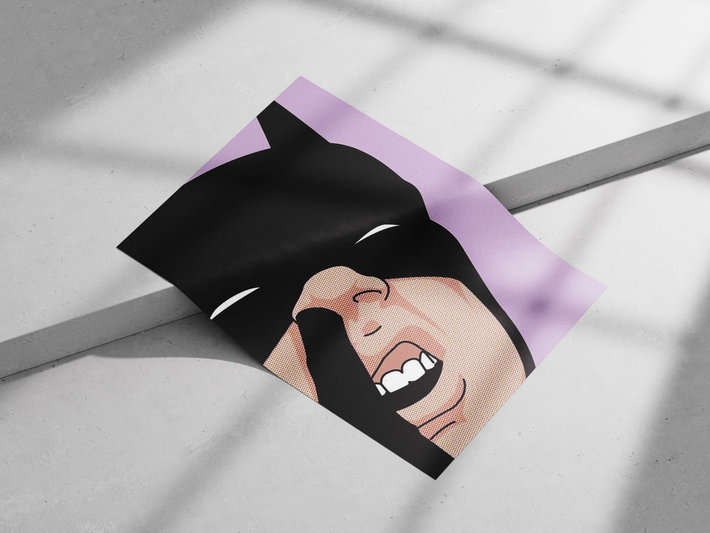 Batman (DC Comics) Batman Fierce Halftone Comic Art Poster – Classic Hero Wall Art