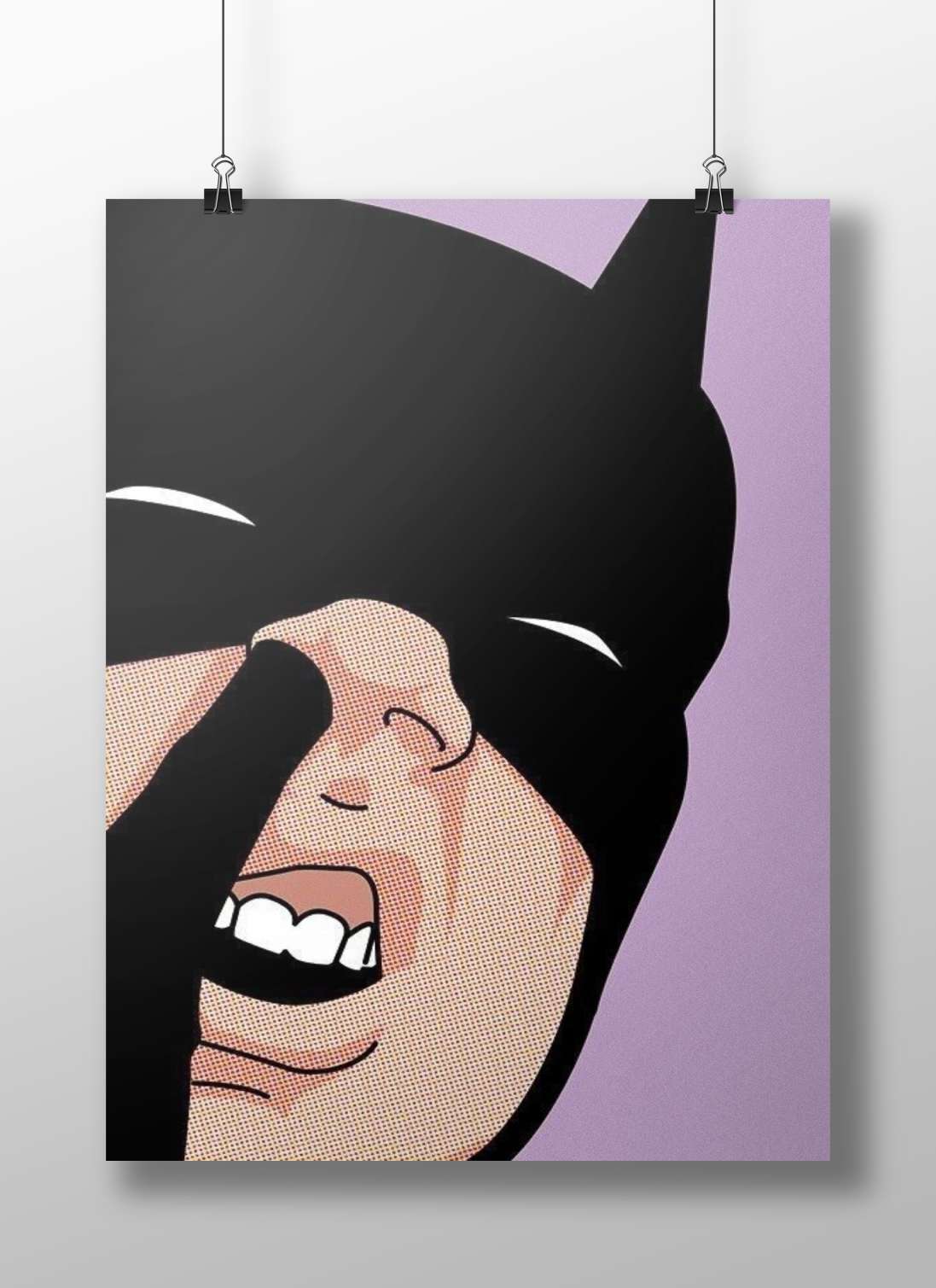 Batman (DC Comics) Batman Fierce Halftone Comic Art Poster – Classic Hero Wall Art