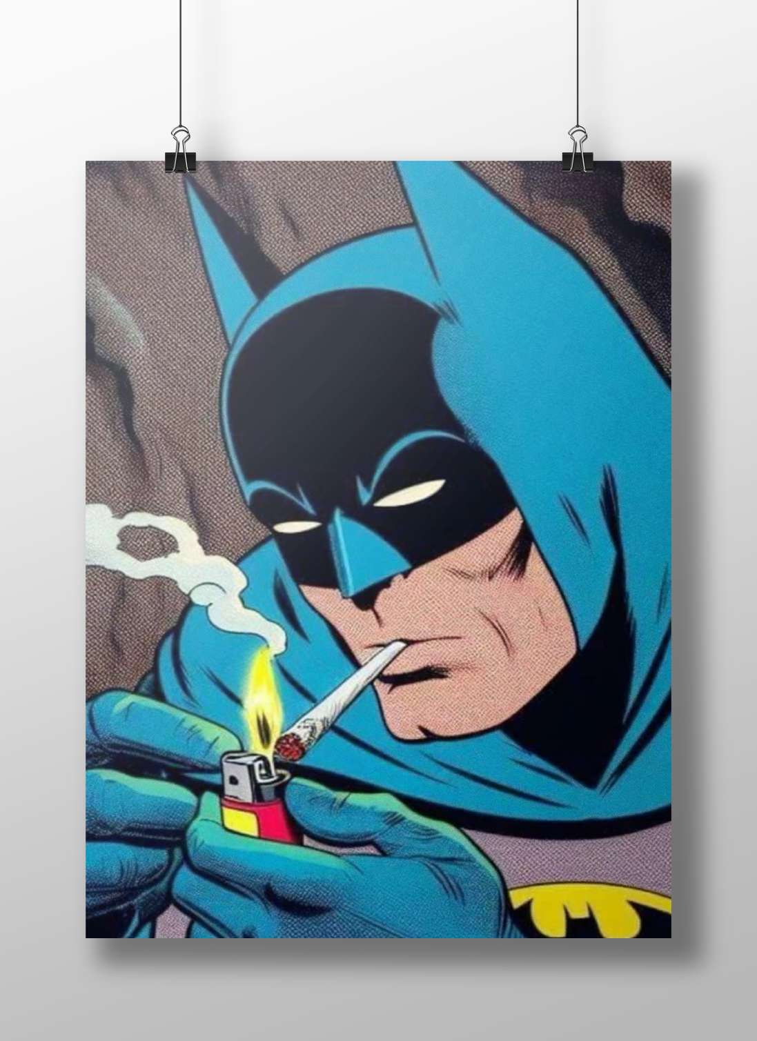 Batman Vintage Comic Book Brooding Poster – Dark Gotham Art Wall Art