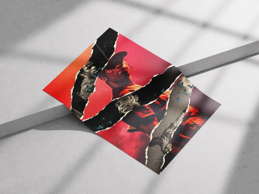 Travis Scott Distressed Collage Art Poster Print