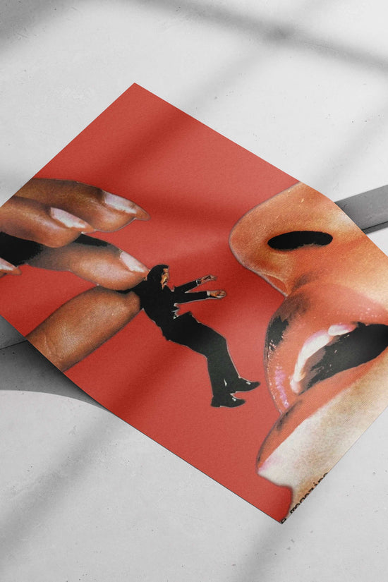 Jim Morrison Hand Grip Stylized Mouth Pop Art Poster – Red E-Magazine Rock Art
