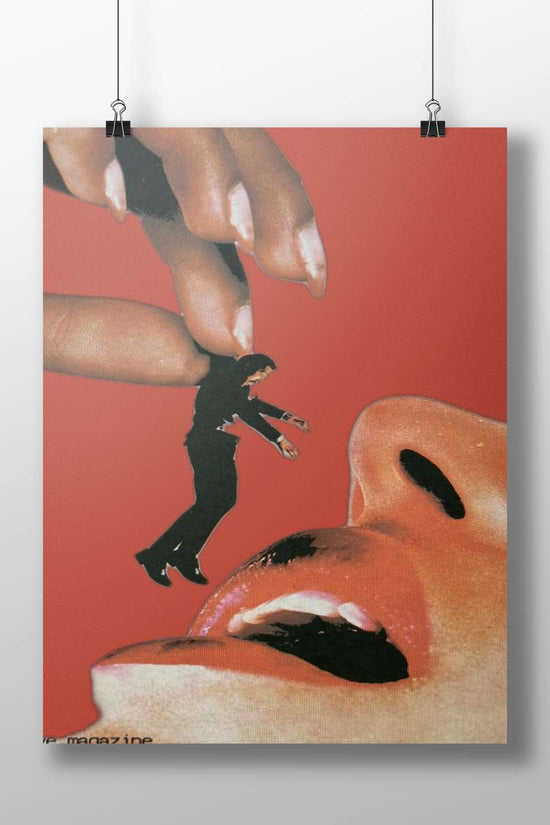 Jim Morrison Hand Grip Stylized Mouth Pop Art Poster – Red E-Magazine Rock Art