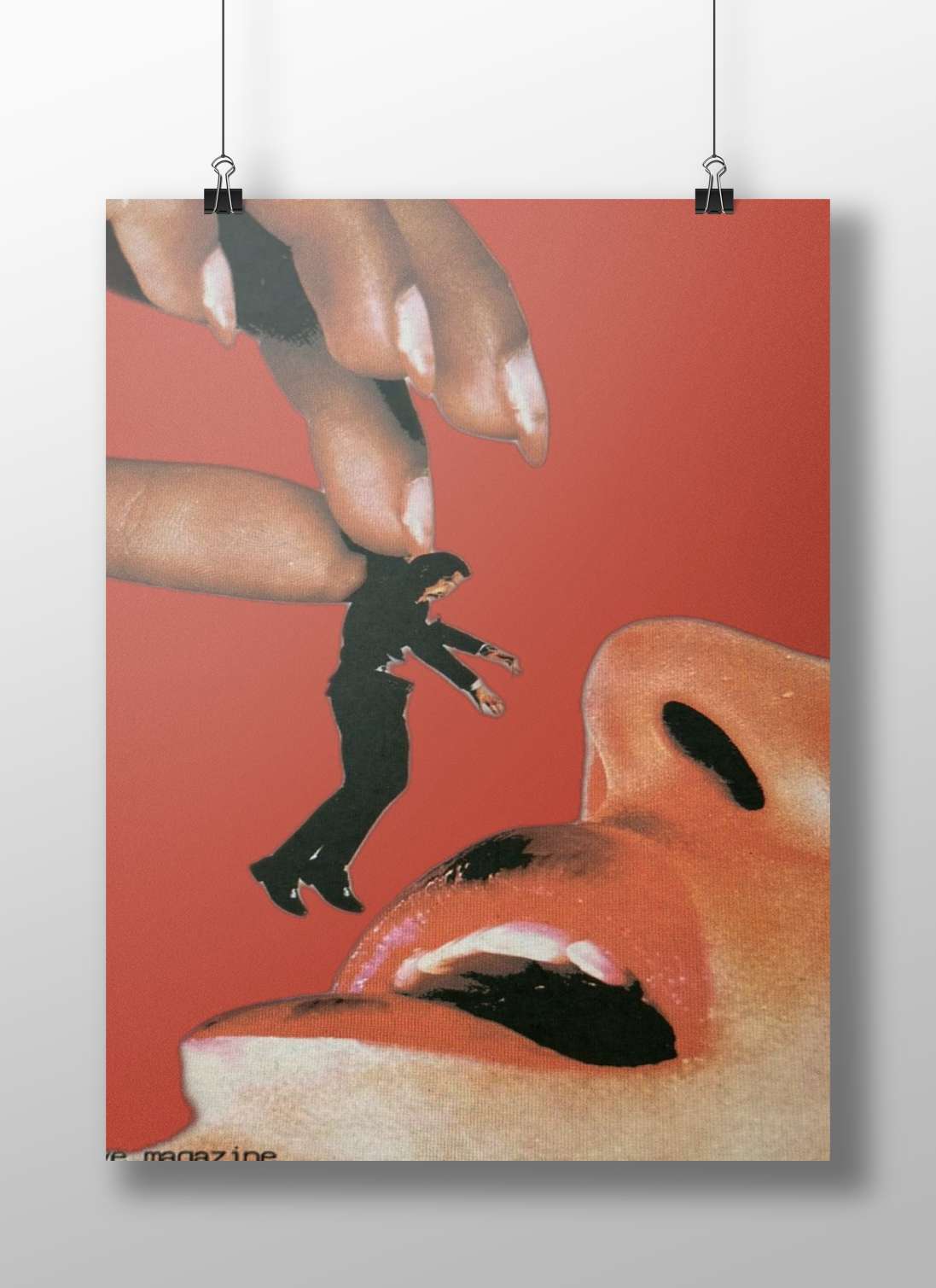 Jim Morrison Hand Grip Stylized Mouth Pop Art Poster – Red E-Magazine Rock Art