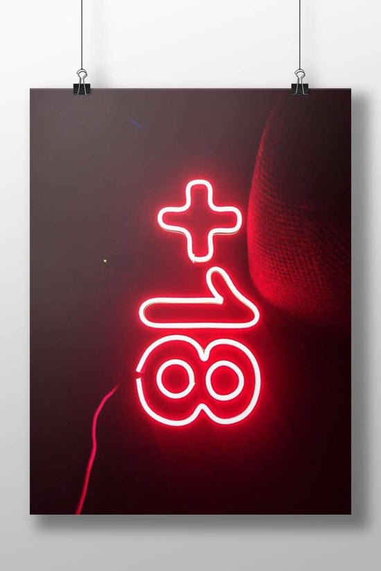 "8" emoji neon sign (Unicode symbol) 8 Emoji Neon Pop Art Minimalist Poster – Motivational
