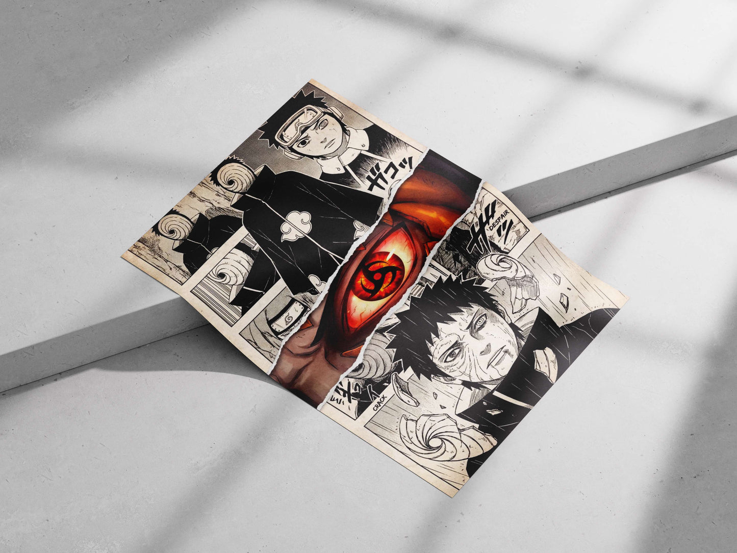 Naruto Uzumaki, Madara Uzumaki Naruto Uzumaki And Madara Uzumaki'S Rinnegan Transformation Vintage Manga Collage Poster