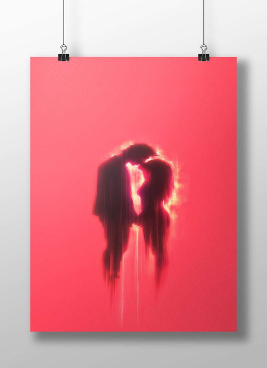 Silhouetted Couple (No Specific Identifiers) Modern Digital Pop Art Matte BoizzBoard rigid print — Art wall art India |