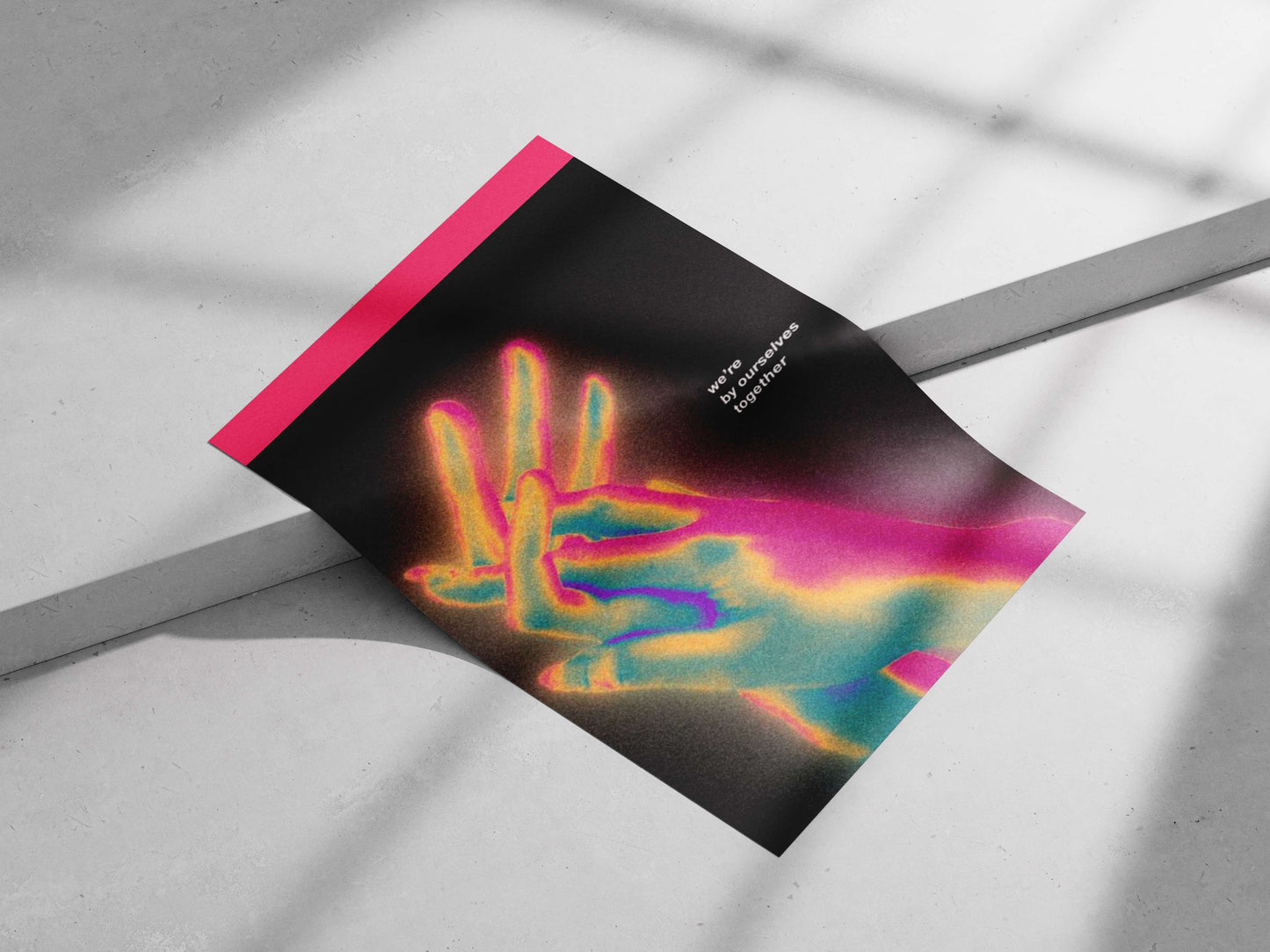 Hand (neon glitch effect) Hand Neon Glitch Art Romantic Poster – Vibrant Abstract Print