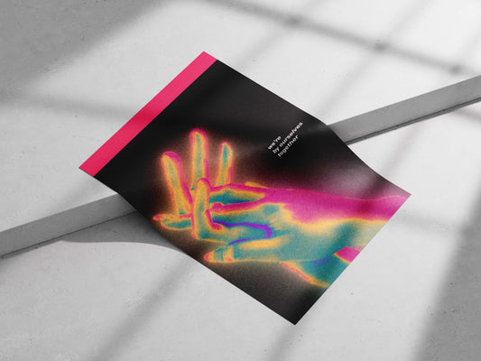 Hand (neon glitch effect) Hand Neon Glitch Art Romantic Poster – Vibrant Abstract Print