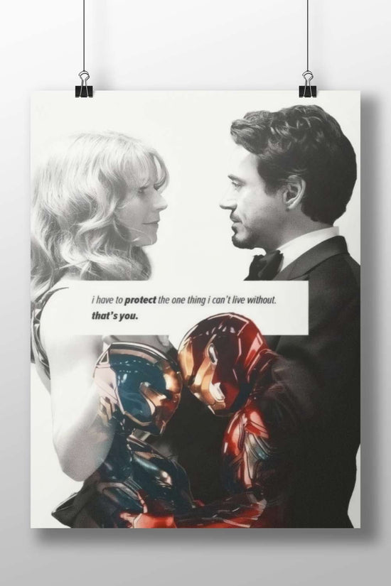 Tony Stark (Iron Man) and Pepper Potts from Marvel's Avengers franchise. Iron Man & Pepper