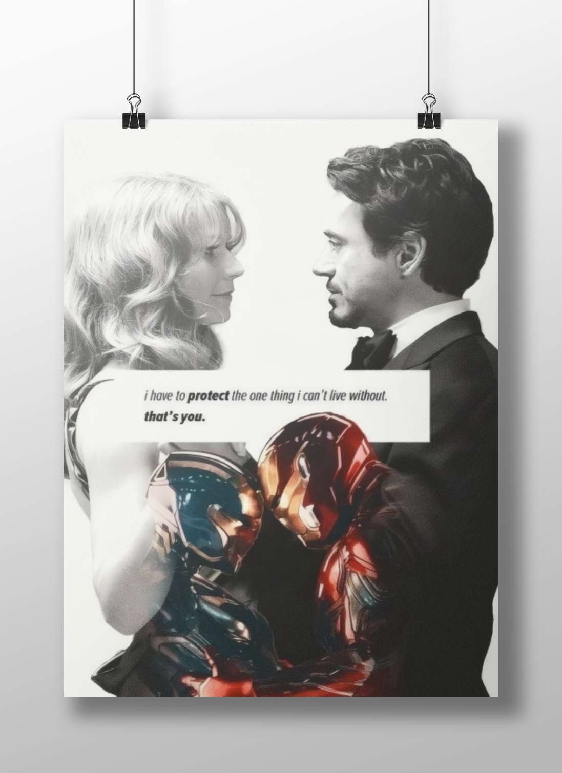 Tony Stark (Iron Man) and Pepper Potts from Marvel's Avengers franchise. Iron Man & Pepper