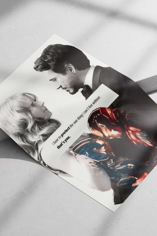 Tony Stark (Iron Man) and Pepper Potts from Marvel's Avengers franchise. Iron Man & Pepper