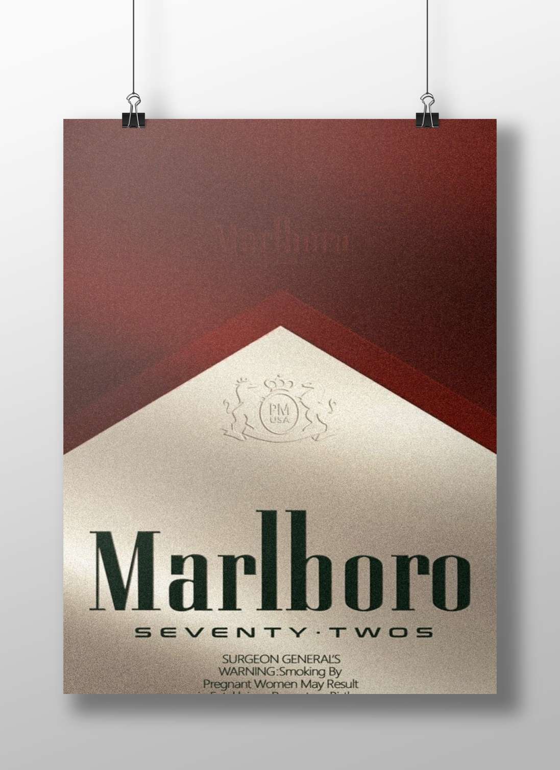 Marlboro Seventy-Twos cigarette pack Marlboro Seventy-Twos Vintage Cigarette Packaging Poster – Retro Tobacco Art