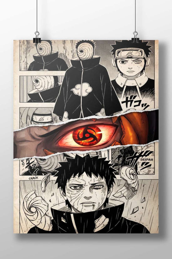 Naruto Uzumaki, Madara Uzumaki Naruto Uzumaki And Madara Uzumaki'S Rinnegan Transformation Vintage Manga Collage Poster