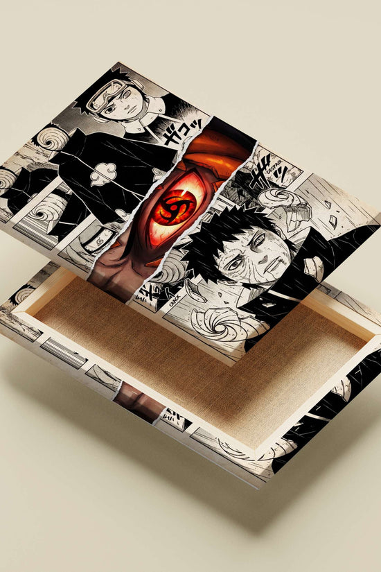 Naruto Uzumaki, Madara Uzumaki Naruto Uzumaki And Madara Uzumaki'S Rinnegan Transformation Vintage Manga Collage Poster