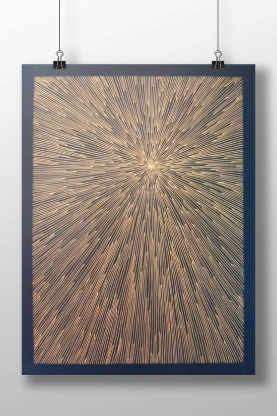 [Abstract Radial Geometric Design - Minimalist Line Art Poster]