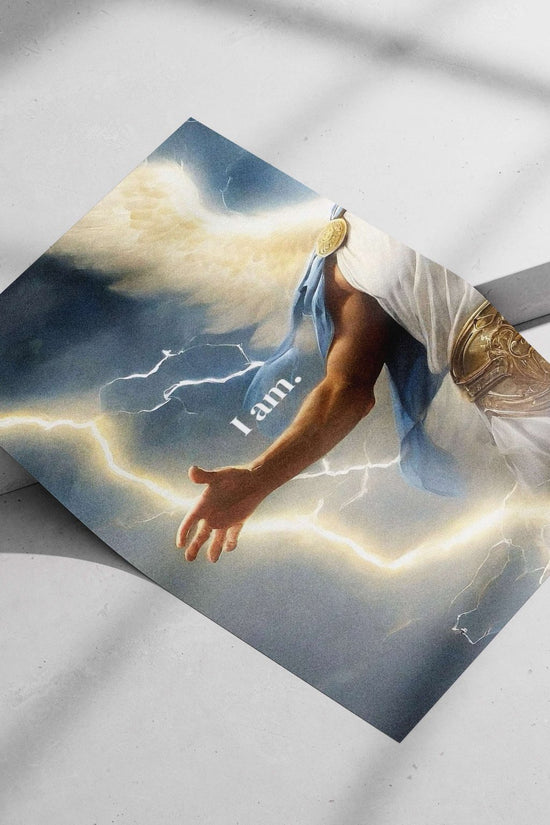 Zeus (Greek god of thunder) Main Subject: Zeus (Greek god of thunder) Matte poster print — Sanatan wall art India |