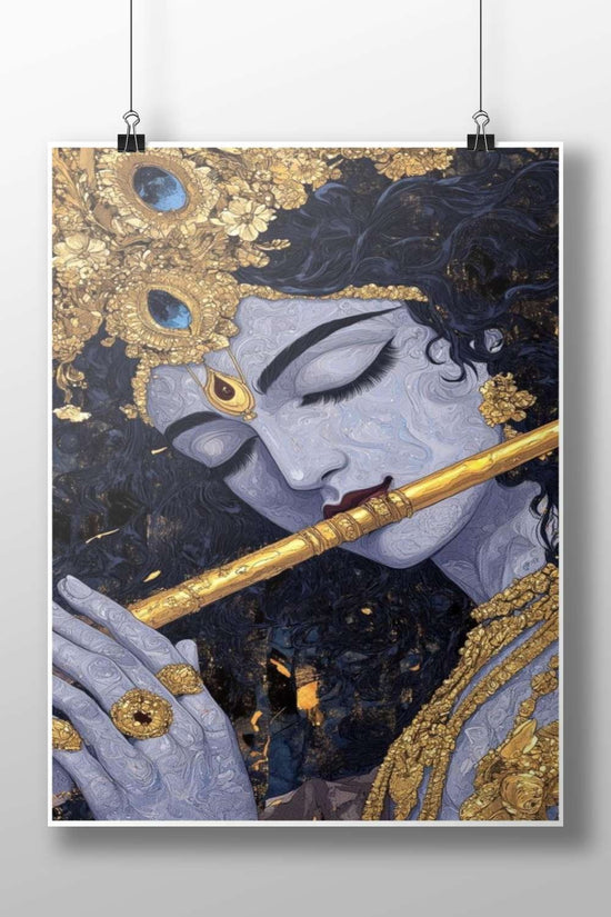 Lord Krishna Main Subject: Lord Krishna Matte BoizzBoard rigid print — Sanatan wall art India | PosterBoizz