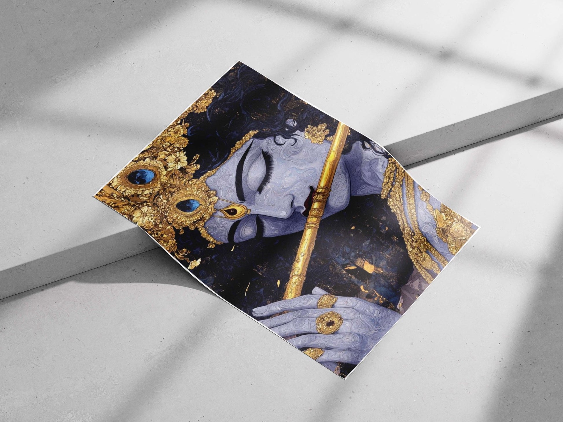 Lord Krishna (Hindu deity) Main Subject: Lord Krishna (Hindu deity) Matte poster print — Sanatan wall art India | PosterBoizz