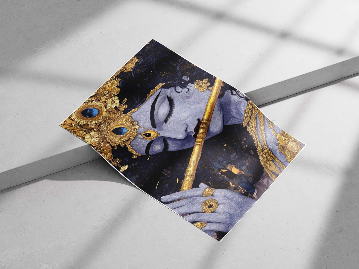 Lord Krishna Main Subject: Lord Krishna Matte poster print — Sanatan wall art India | PosterBoizz
