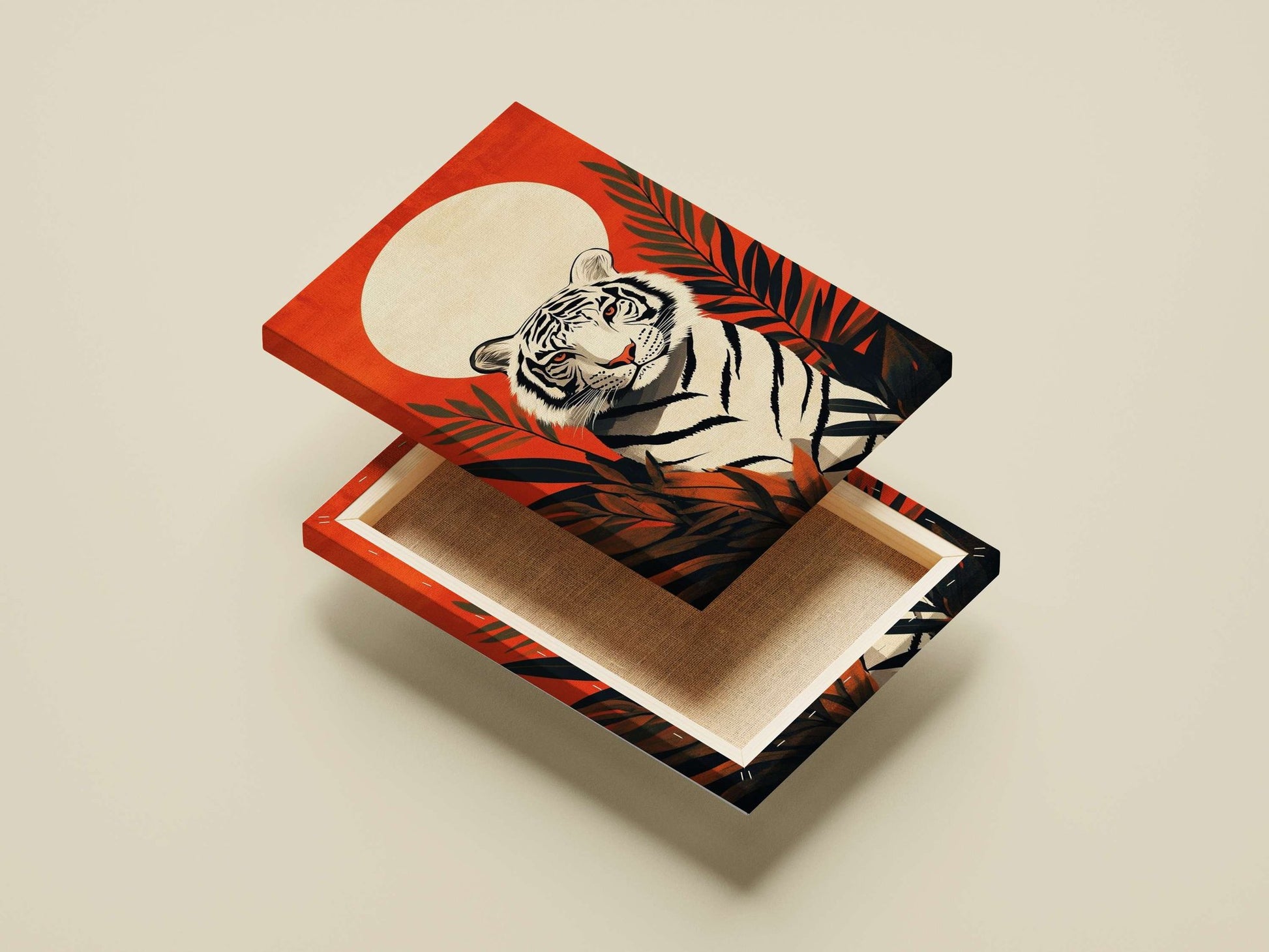 White Tiger Main Subject: White Tiger Canvas wall art — Art wall art India | PosterBoizz