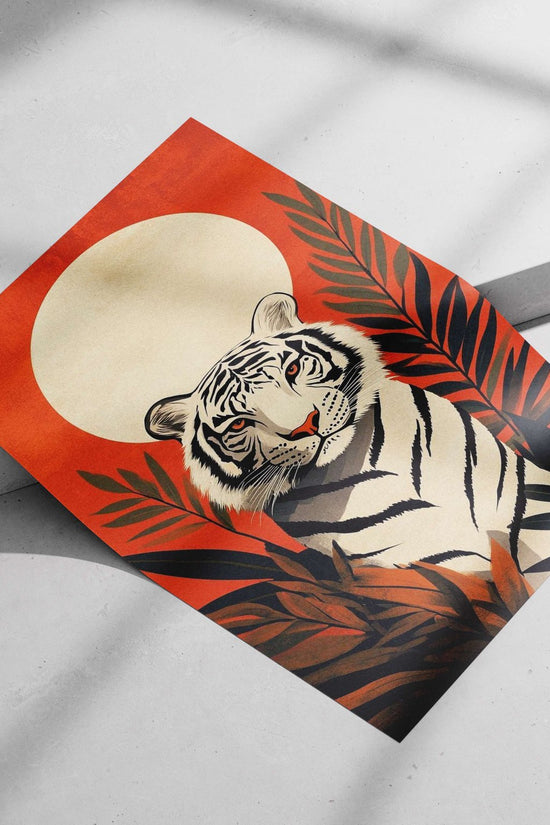 White Tiger Main Subject: White Tiger Matte poster print — Art wall art India | PosterBoizz
